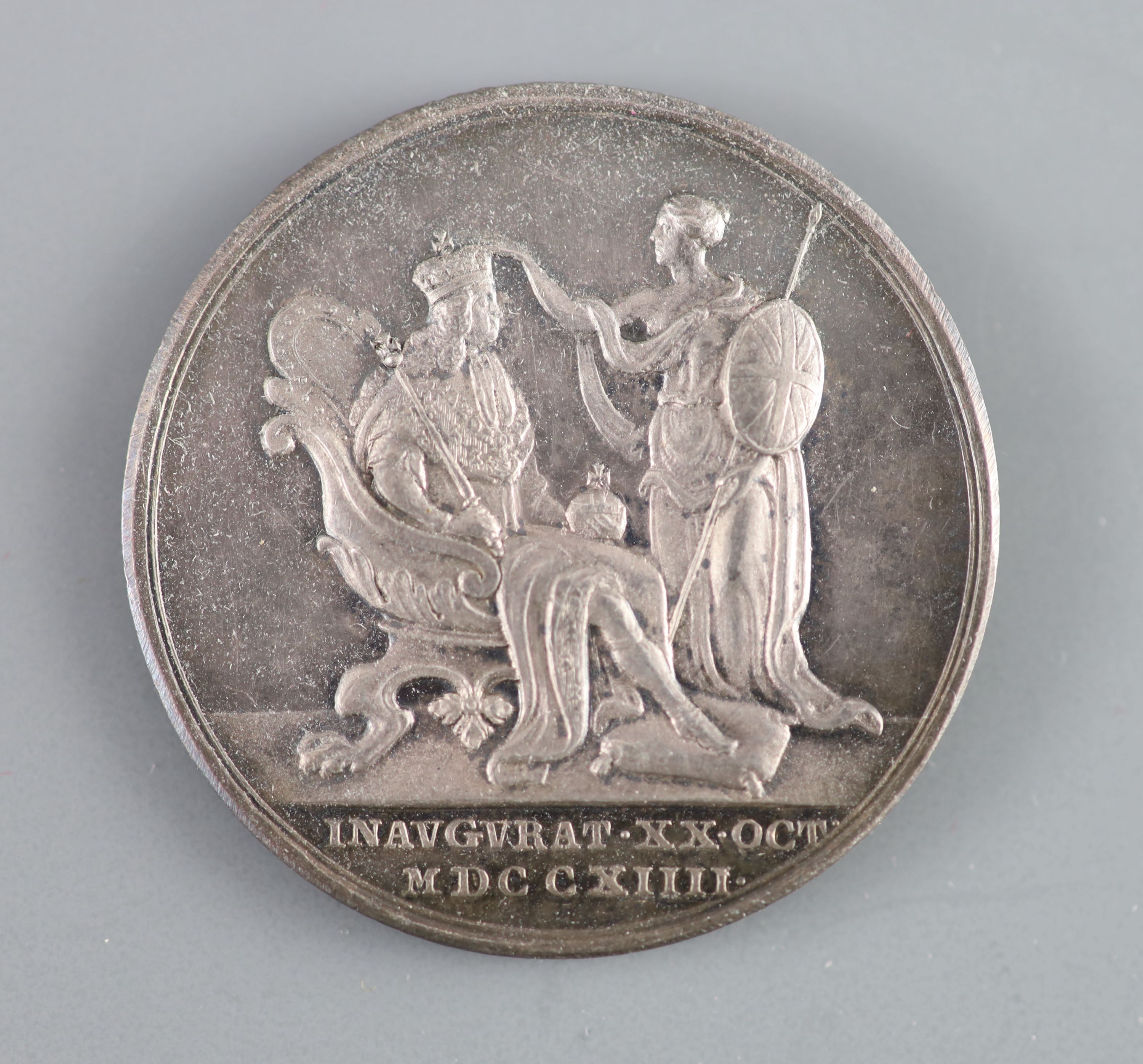 British Medals, George I, Coronation 1714, the official silver medal, by John Croker, 34.5mm